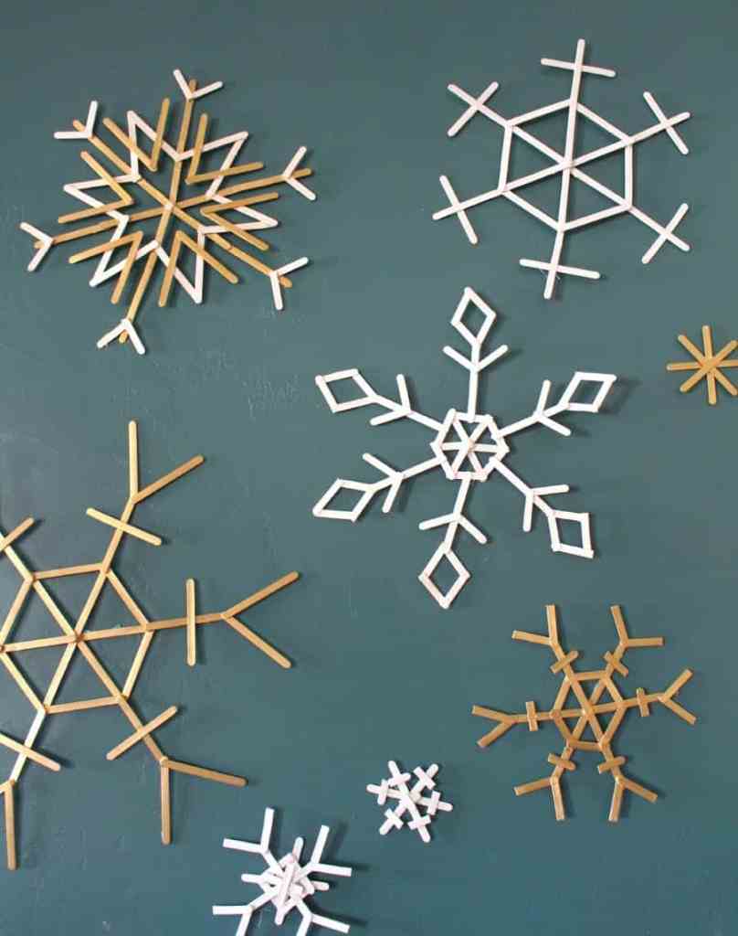 snowflake popsicle stick craft