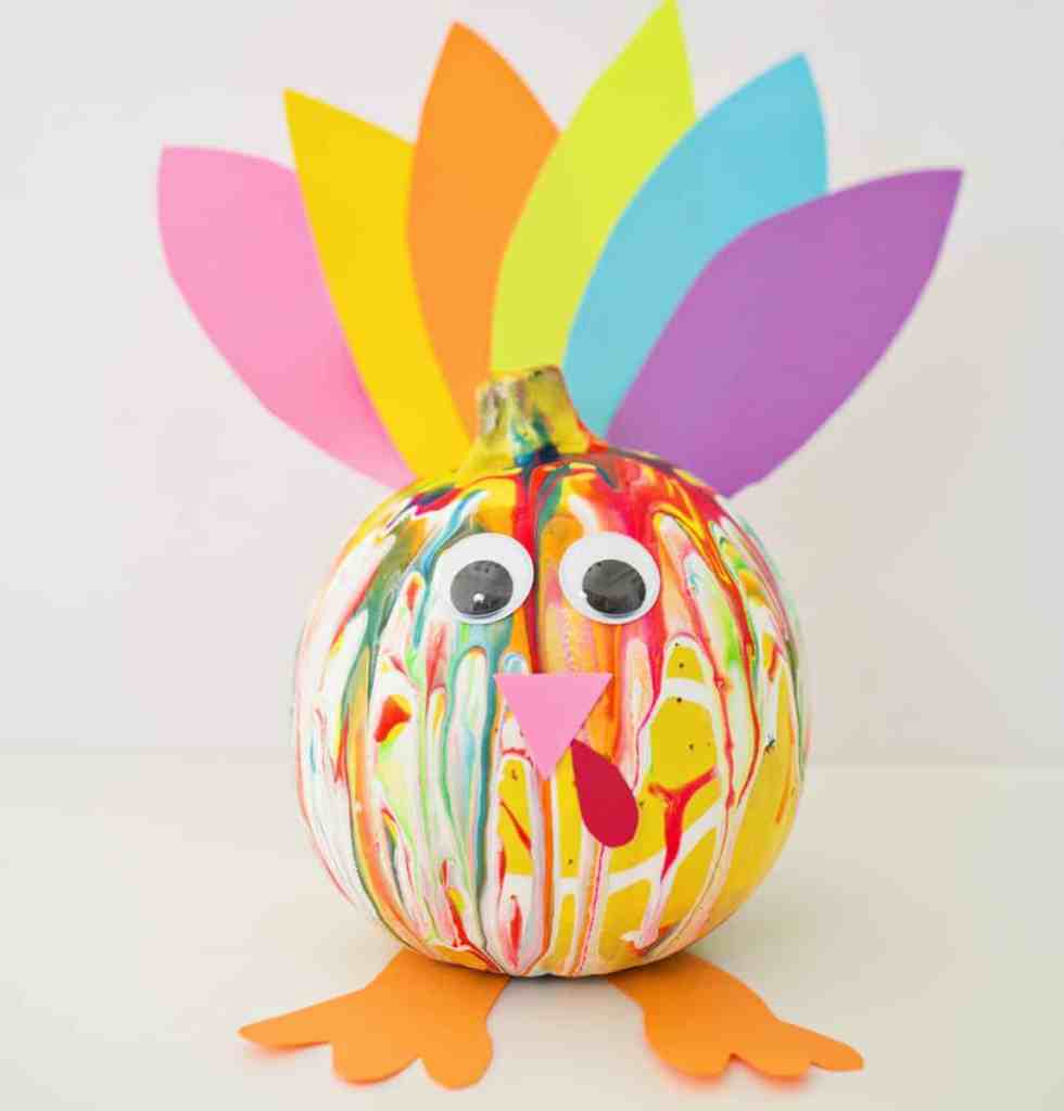 squeeze art pumpkin turkey