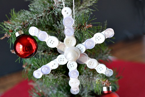 popsicle stick snowflake homemade christmas tree ornament