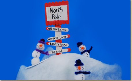 north pole directional sign