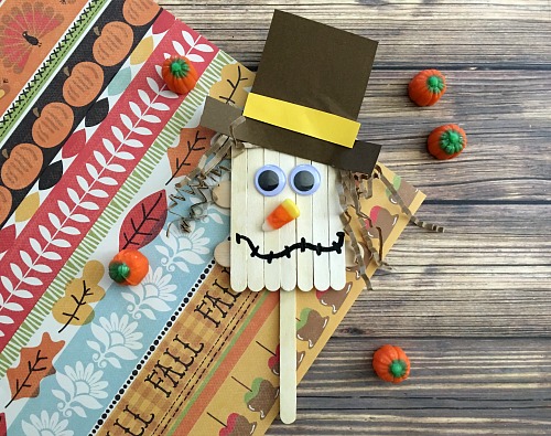 scarecrow popsicle stick craft for kids