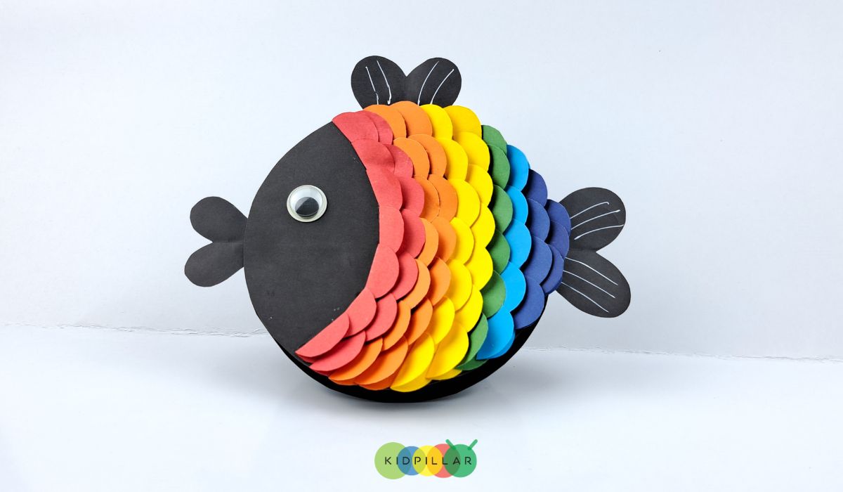 3D rainbow fish craft for kids