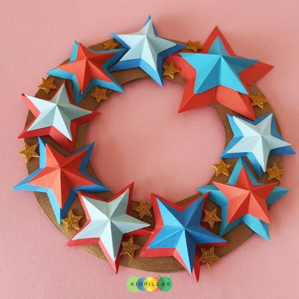 4th of July Paper Star Wreath 