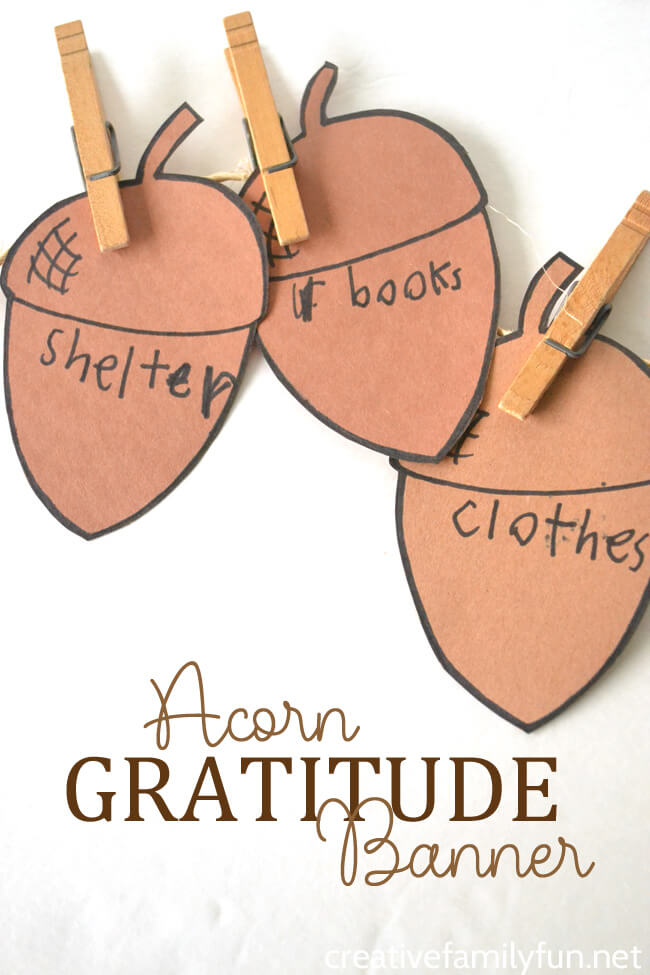 Acorn Gratitude Banner