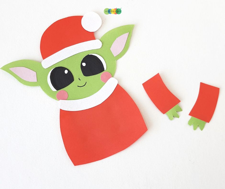 baby Yoda Santa craft stick puppet