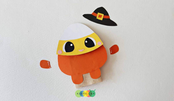 Glue the body off candy corn halloween craft