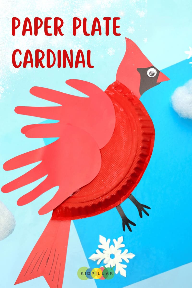 cardinal winter season paper plate craft