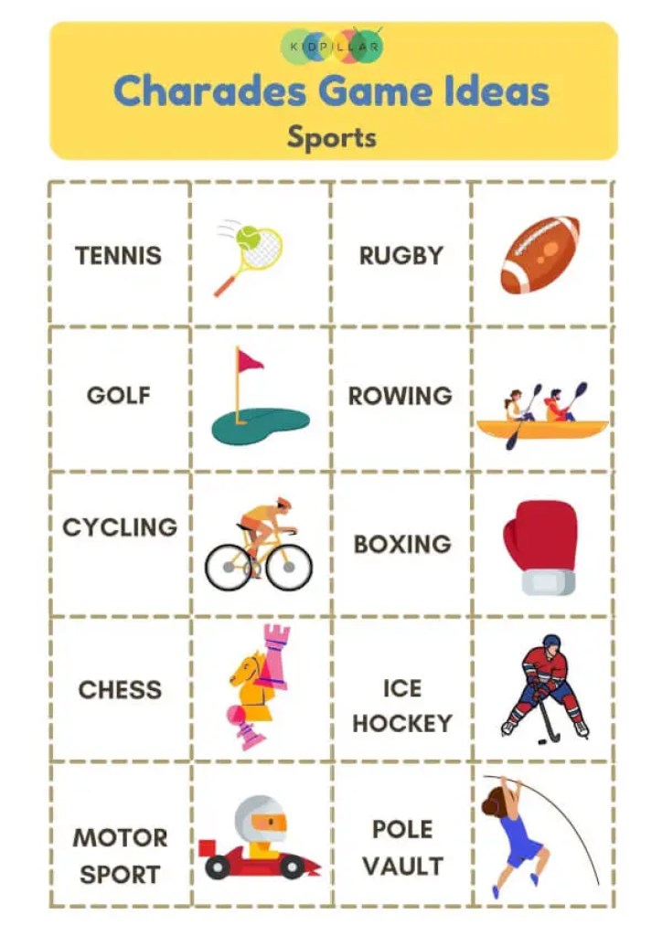 Sports Ideas for Charades