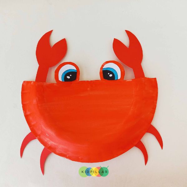 crab craft for kindergarten step by step