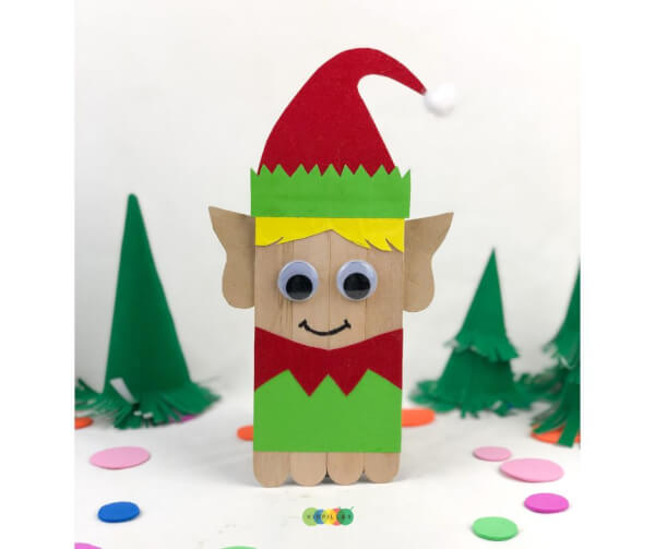 craft stick elf craft for preschoolers