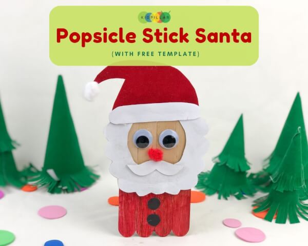 craft stick Santa with template