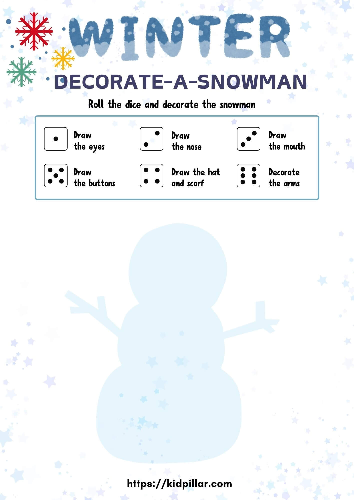 Winter Decorate A Snowman