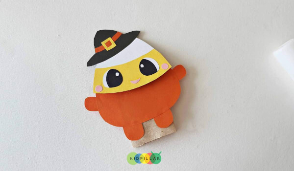 Paste Hat of DIY candy corn puppet