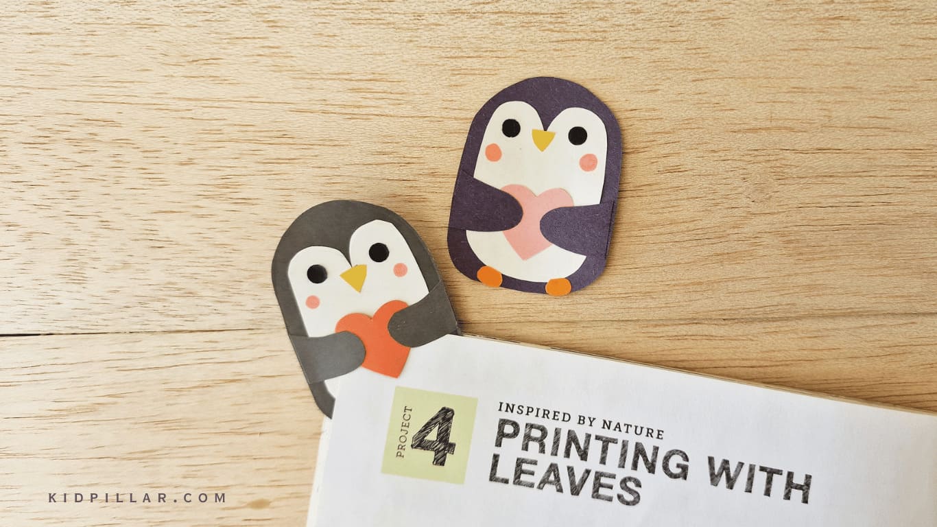 Paste the beak to complete diy penguin bookmark for school