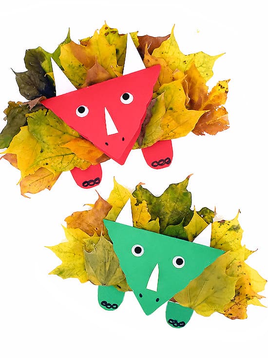 Leaf dinosaur easy autumn crafts for kids