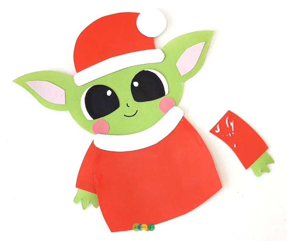 baby Yoda Santa craft stick puppet