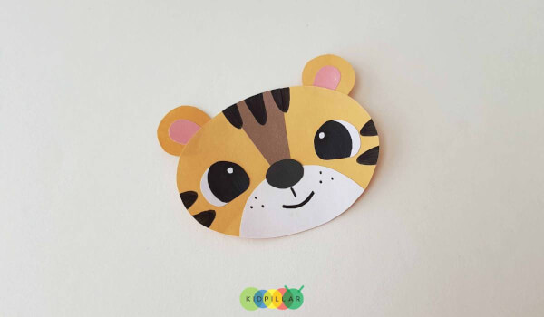 Face of easy tiger craft with paper bag