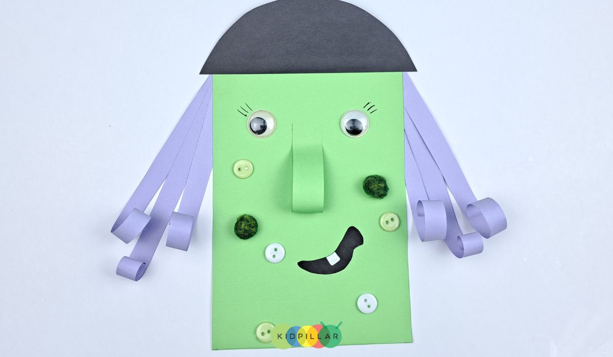 Paste the base of the hat on Easy witch craft for kids with paper