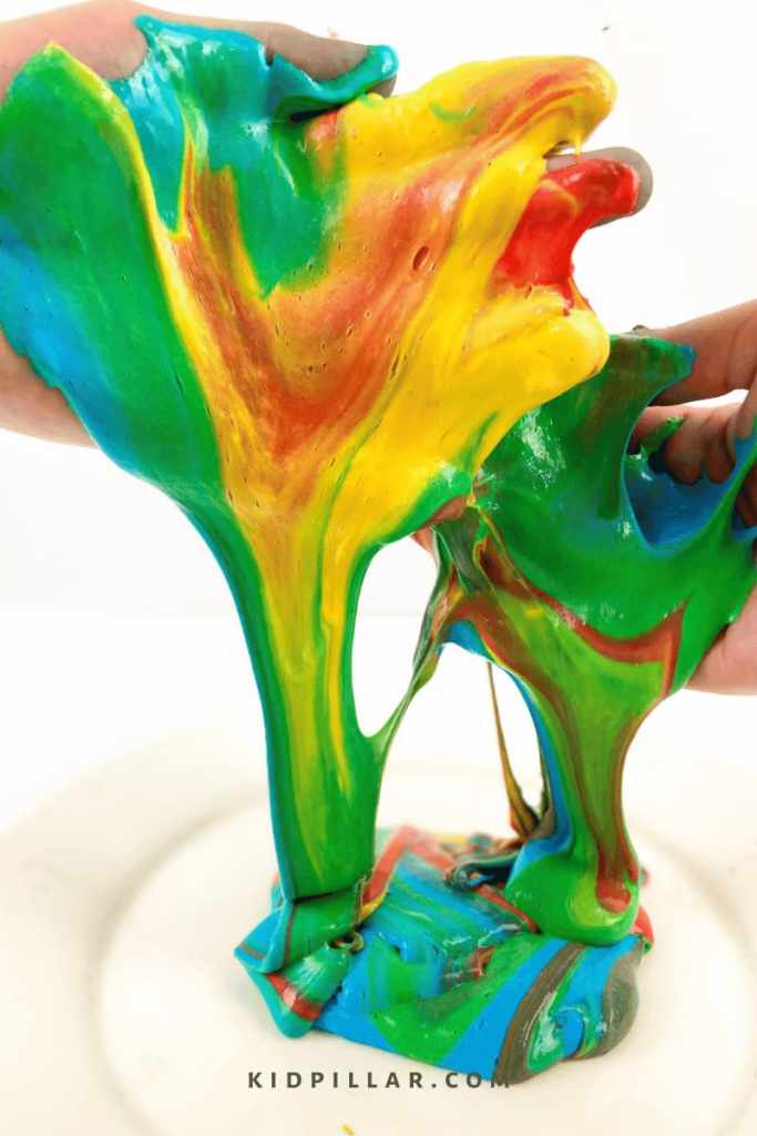 Fun Rainbow fluffy slime recipe for kids