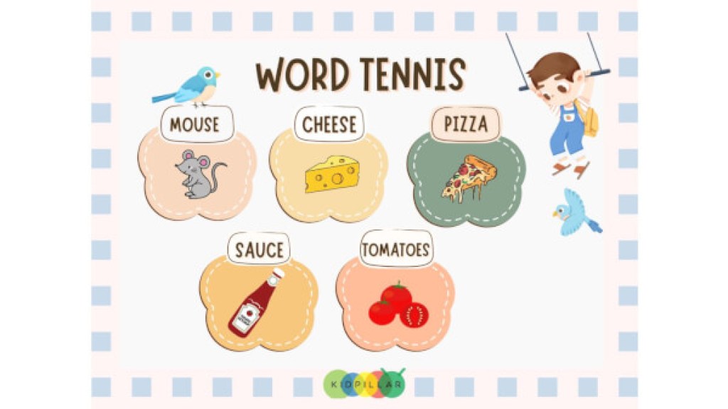 Word tennis Pen and paper game to play with friends