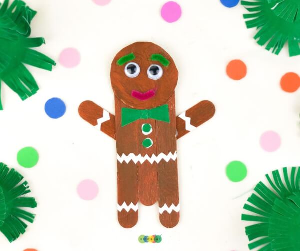 gingerbread man craft stick Christmas crafts