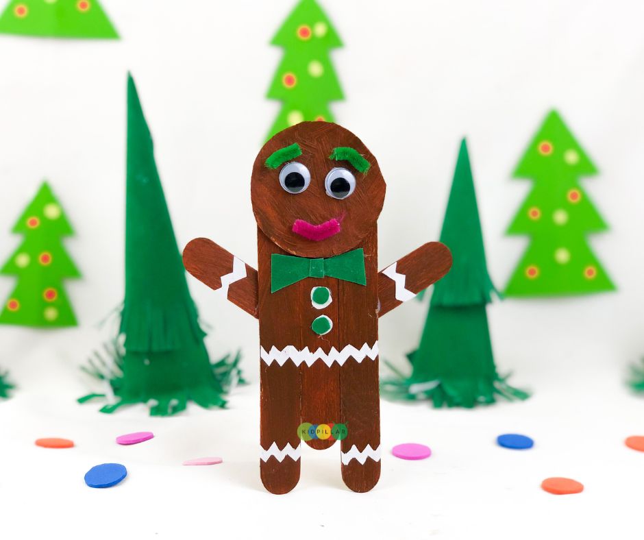 gingerbread popsicle stick ornament