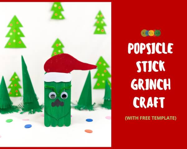 grinch popsicle stick craft for kids