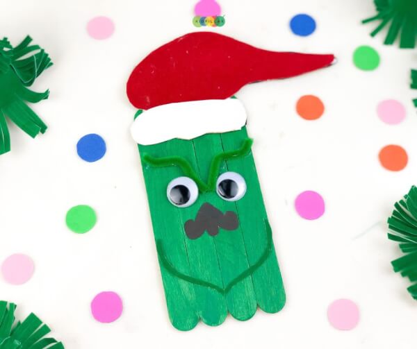 grinch popsicle stick craft for kids