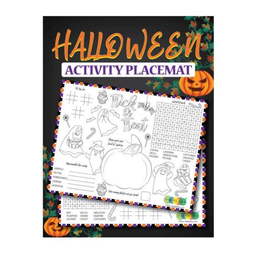 Halloween Activities Placemats for Kids