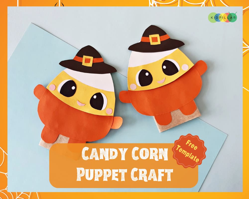 Easy Halloween Candy Corn Paper Bag Puppet