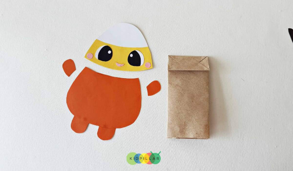 Halloween candy corn puppet craft idea instructions