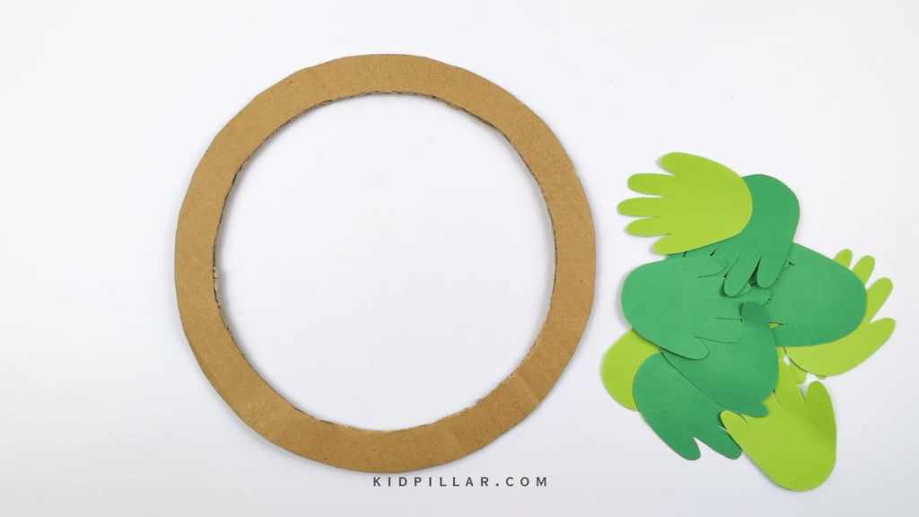 Cut cardboard base for wreath