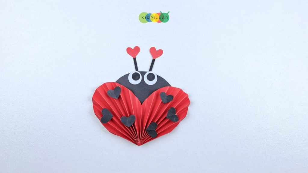 Heart ladybird paper craft for valentine