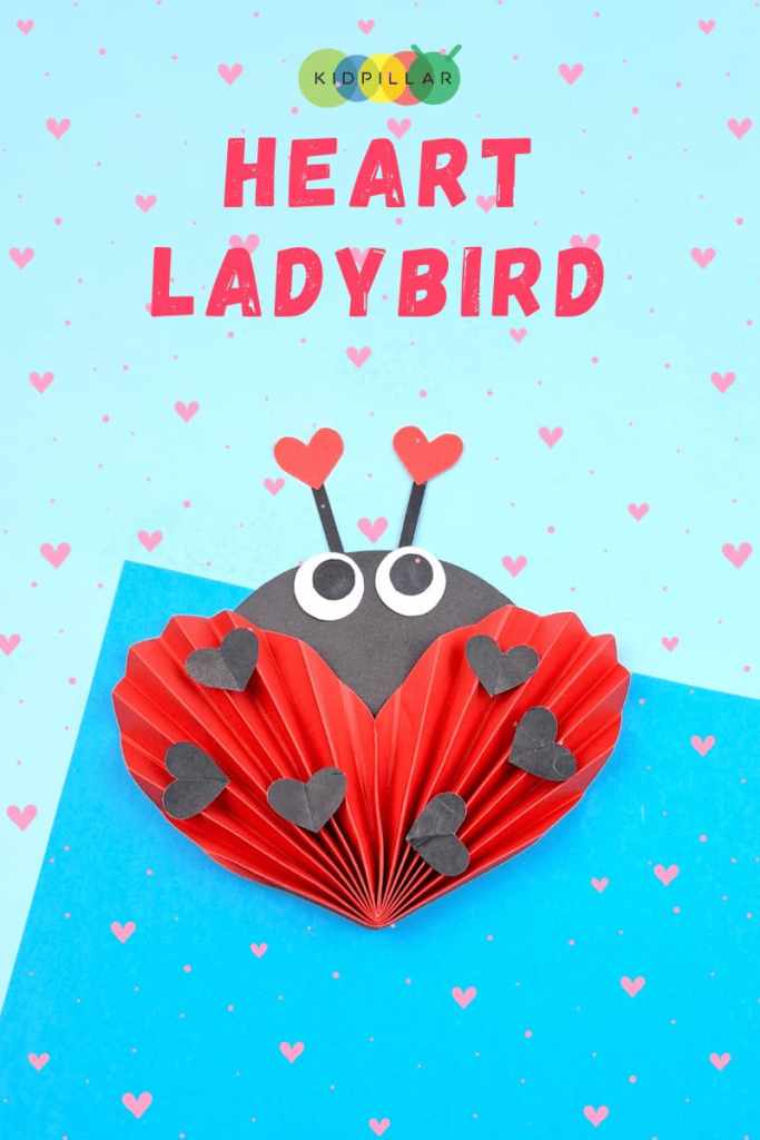 Heart ladybug craft for kids