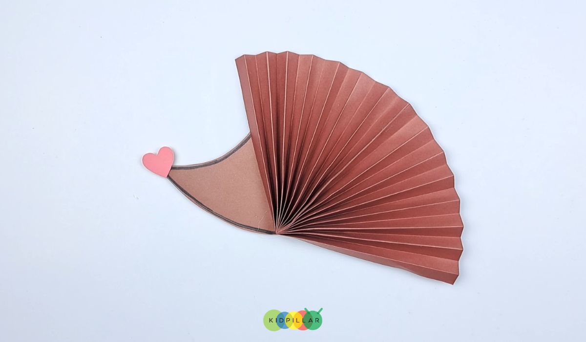 Paste nose of hedgehog paper craft kids