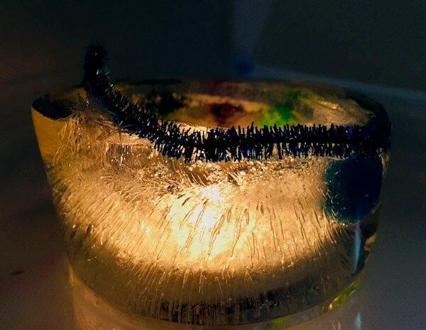 Ice lantern winter STEM activity for kids