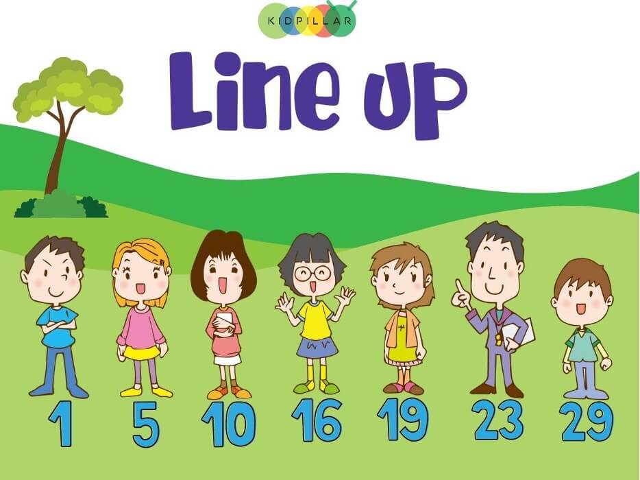 Line up math class game for grade 1