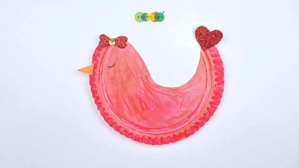 Make eyes of love birds valentine craft for kindergarten