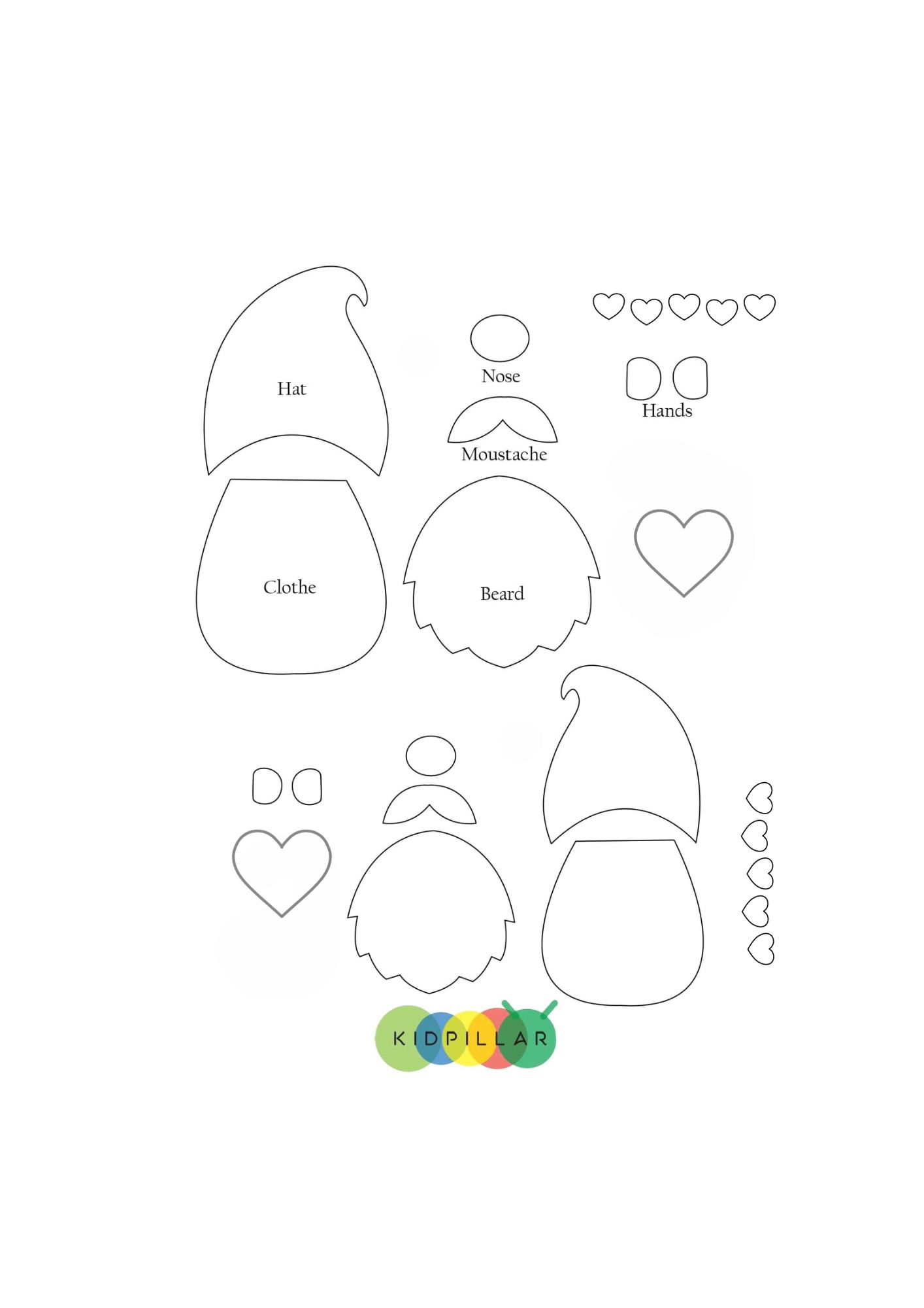 S Love Gnomes Craft Template