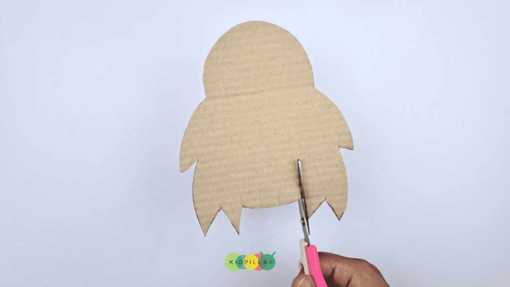 Make slits along the outline of love monster craft for kindergarten