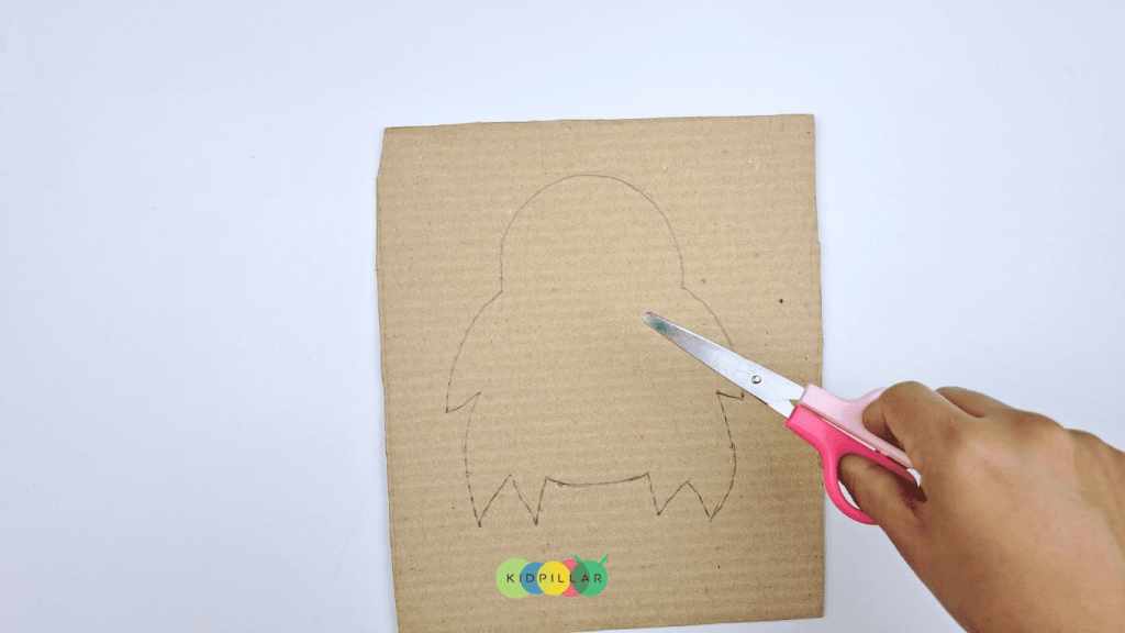 Draw the outline for love monsters craft and cut it out