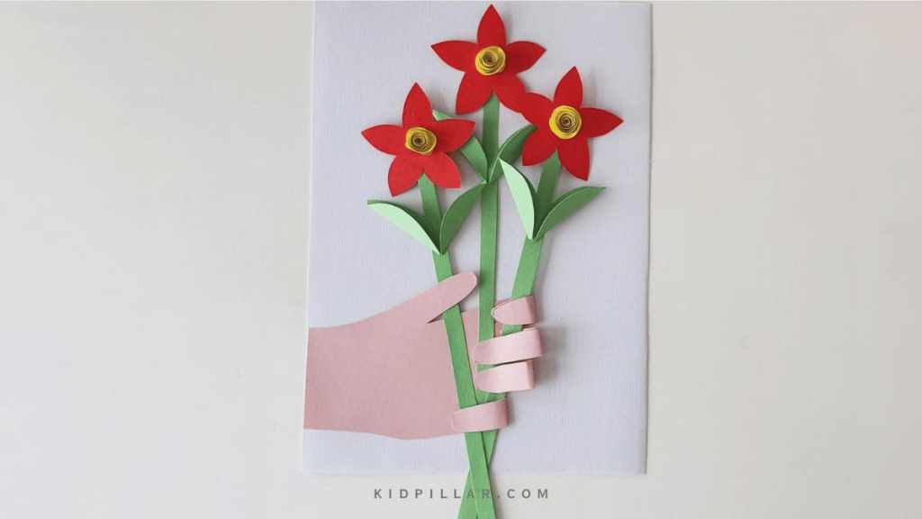 mother's day paper flower card craft