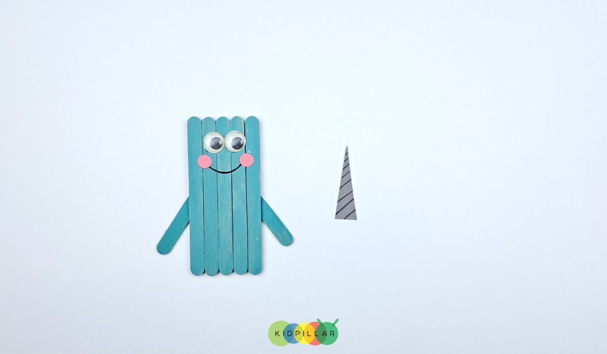 Paste the tusk of narwhal craft for preschoolers