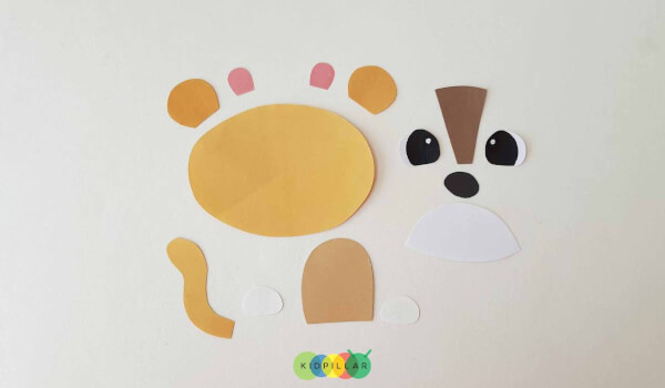 Cut out template for paper bag tiger craft template