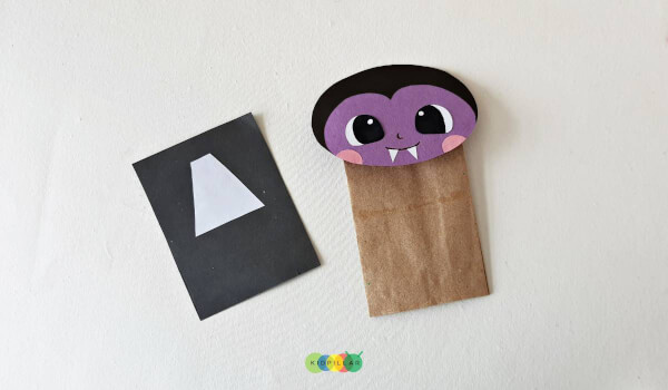 Paste face of paper bag Dracula craft easy