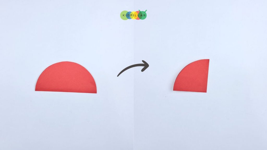 Fold the paper to make Heart ladybird craft easy