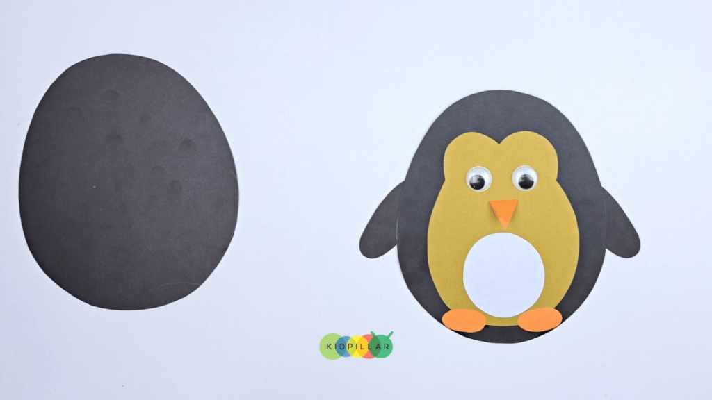 Paste belly of paper penguin craft 3d