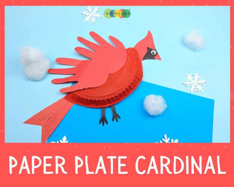 paper plate cardinal winter season craft