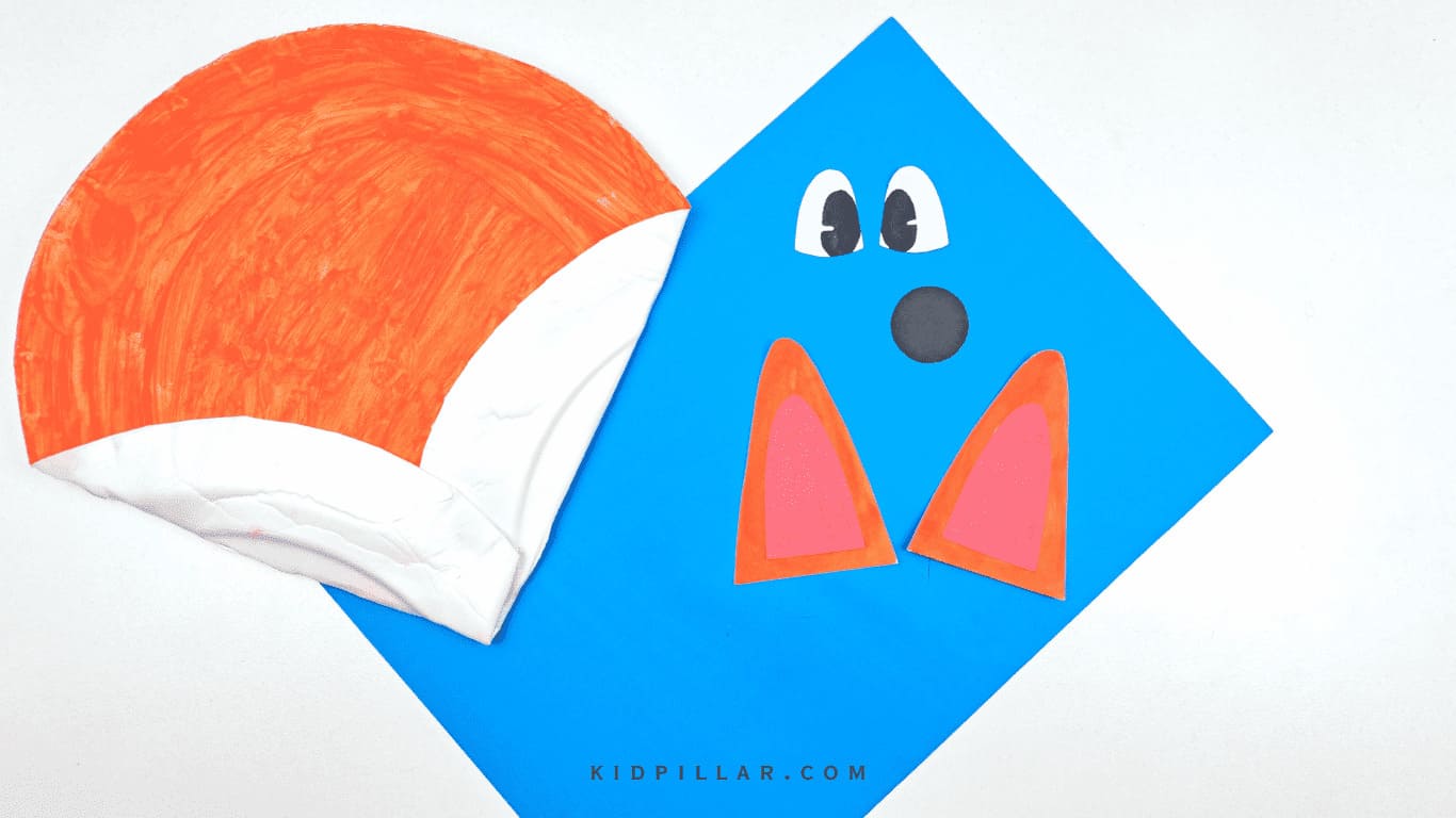 Ears for paper plate fox craft for kindergarten