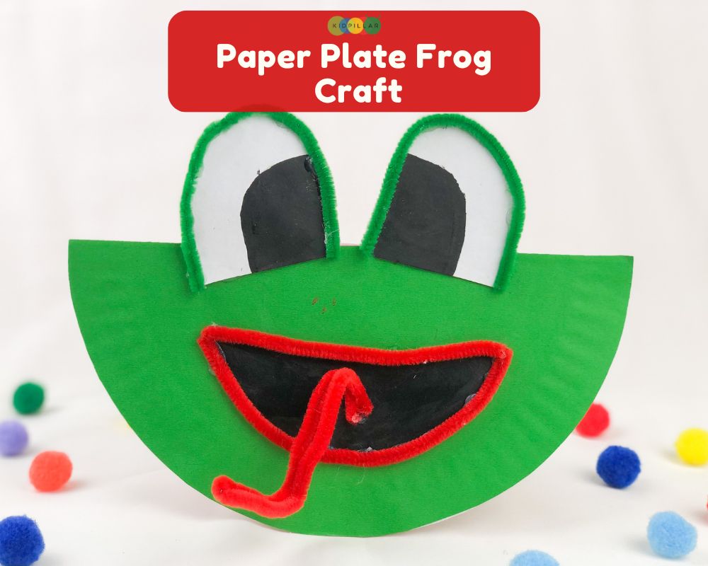 paper plate frog spring crafts for preschoolers